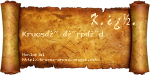 Krucsó Árpád névjegykártya