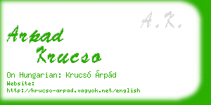arpad krucso business card
