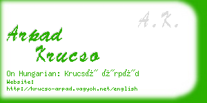 arpad krucso business card